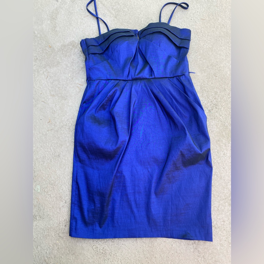 City Triangles Blue Pleated Sheath Mini Dress
